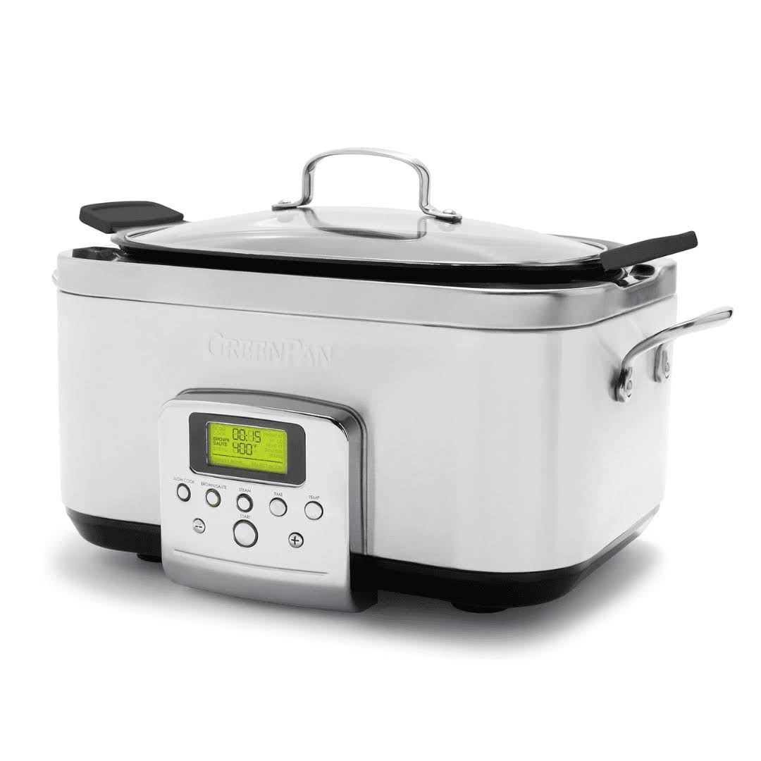 GreenPan 6-quart Elite Ceramic Nonstick 8-in-1 Programmable Electric Slow Cooker   Cloud Cream