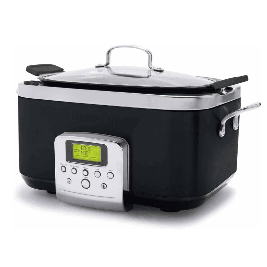 GreenPan 6-quart Elite Ceramic Nonstick 8-in-1 Programmable Electric Slow Cooker   Black