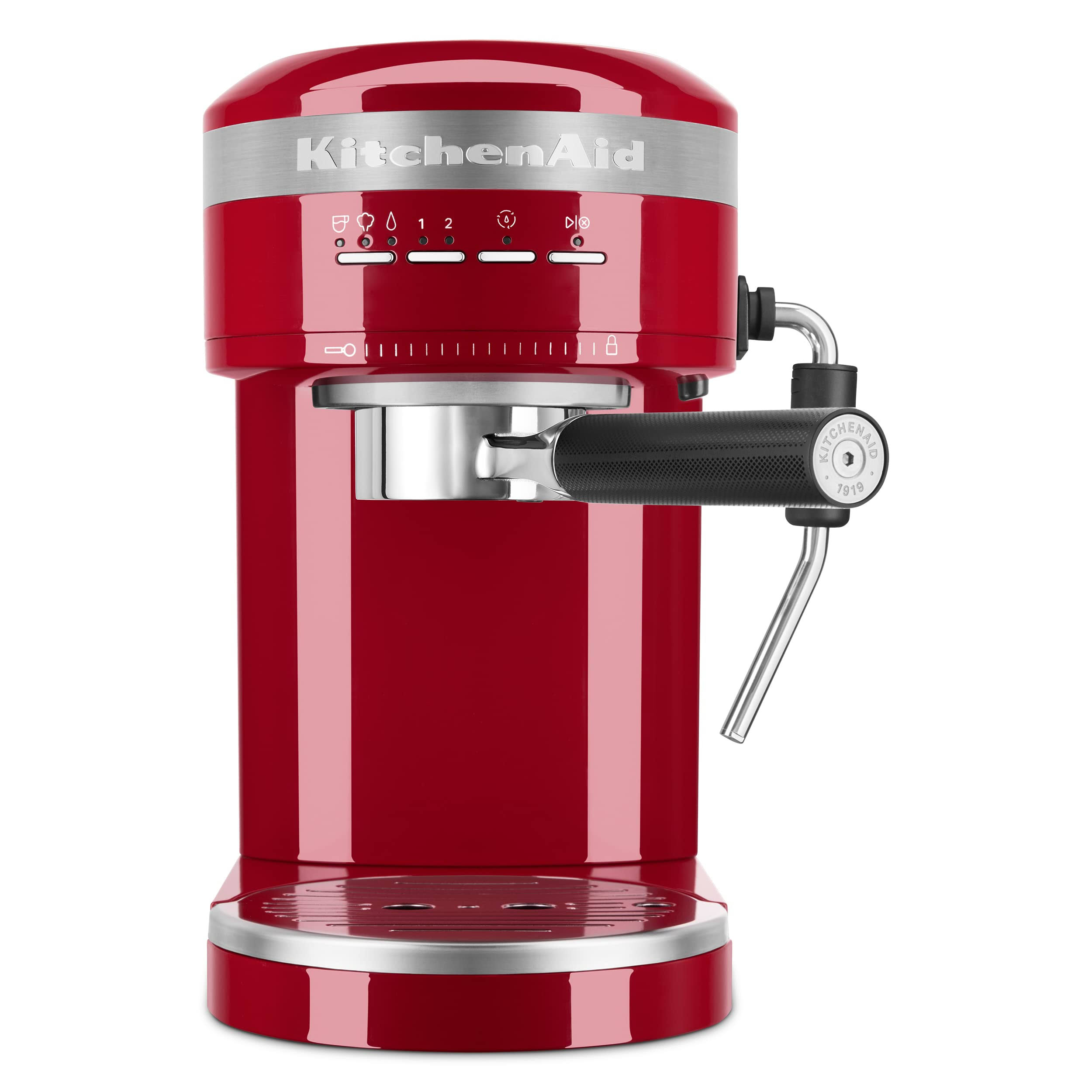 KES6503ER Metal Semi-Automatic Espresso Machine, Empire Red, 1.4 Liters
