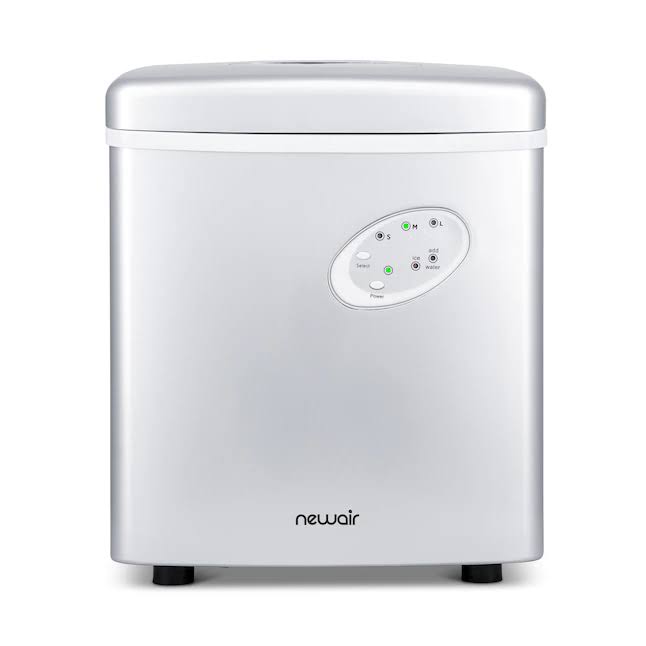 NewAir 28-lb Drop-Down Door Portable/Countertop Bullet Ice Maker (Silver)