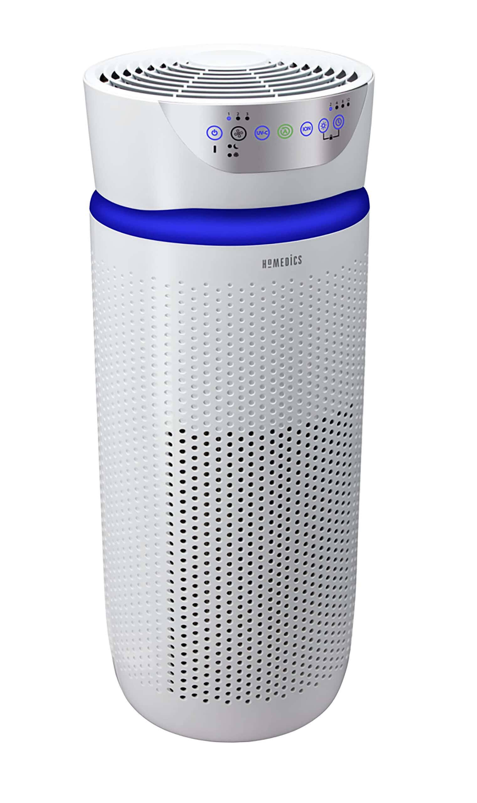 HOMEDICS 5-Speed Ionic White HEPA Air Purifier ENERGY STAR (Covers: 345-sq ft)