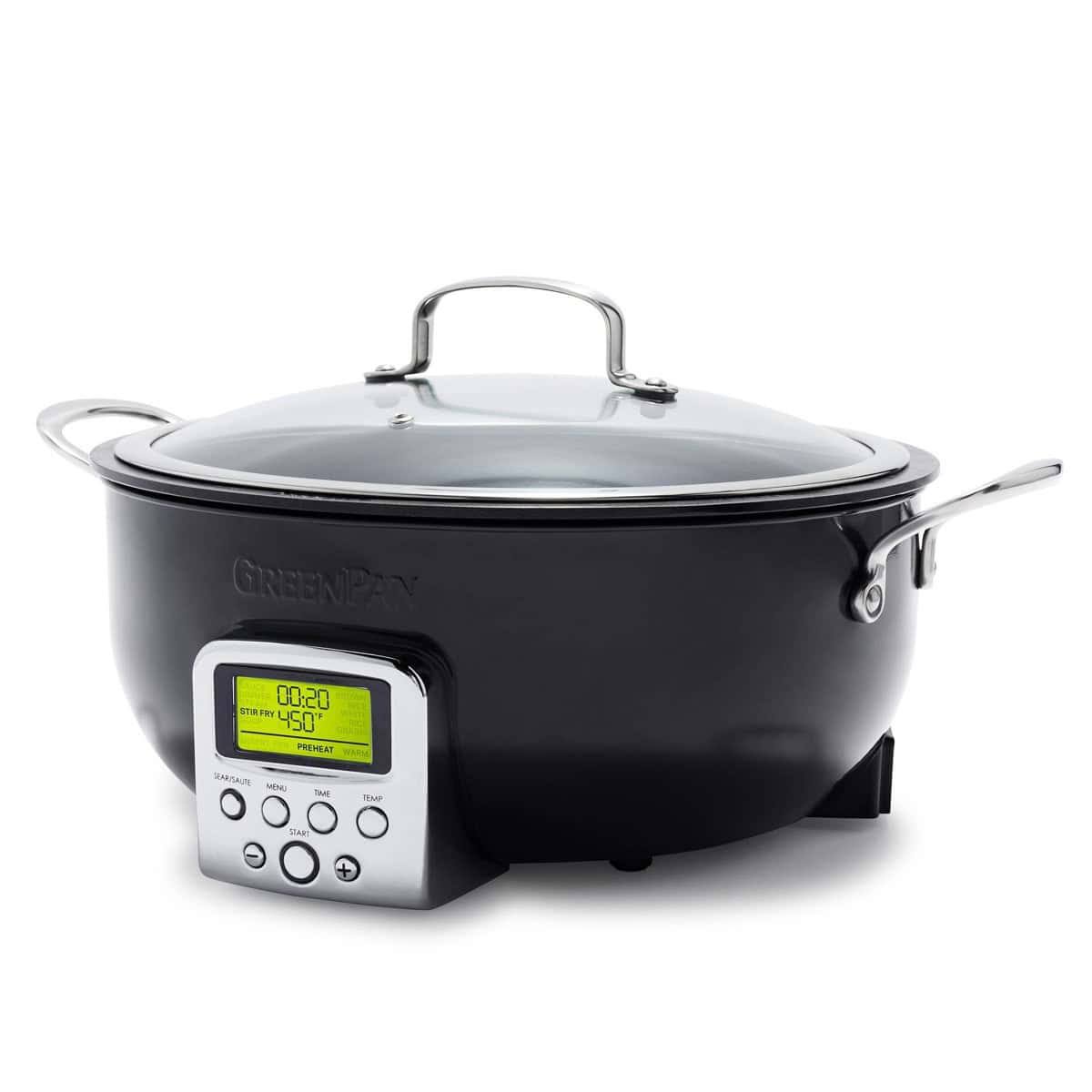 GreenPan 15.83 W Elite Ceramic Nonstick Essential Smart Electric Skillet 6-quart