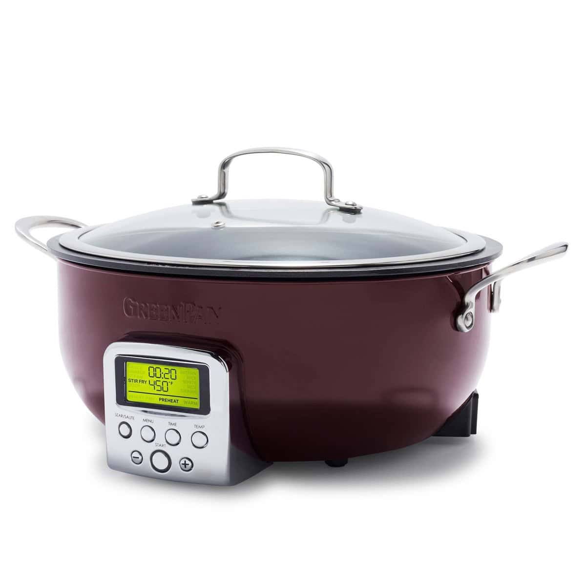 GreenPan 15.83 W Elite Ceramic Nonstick Essential Smart Electric Skillet 6-quart
