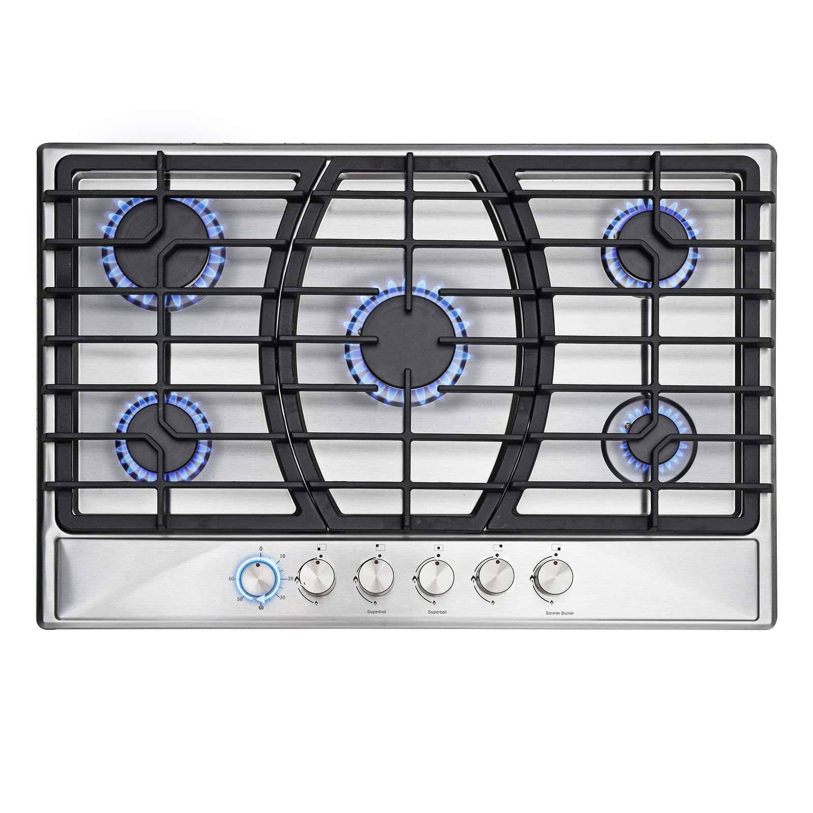 Trifecte 30  Gas 5 Burner Cooktop with Dual Size Power Burner
