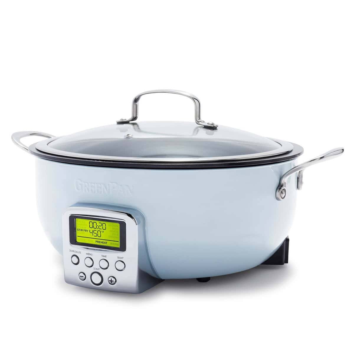 GreenPan 15.83 W Elite Ceramic Nonstick Essential Smart Electric Skillet 6-quart