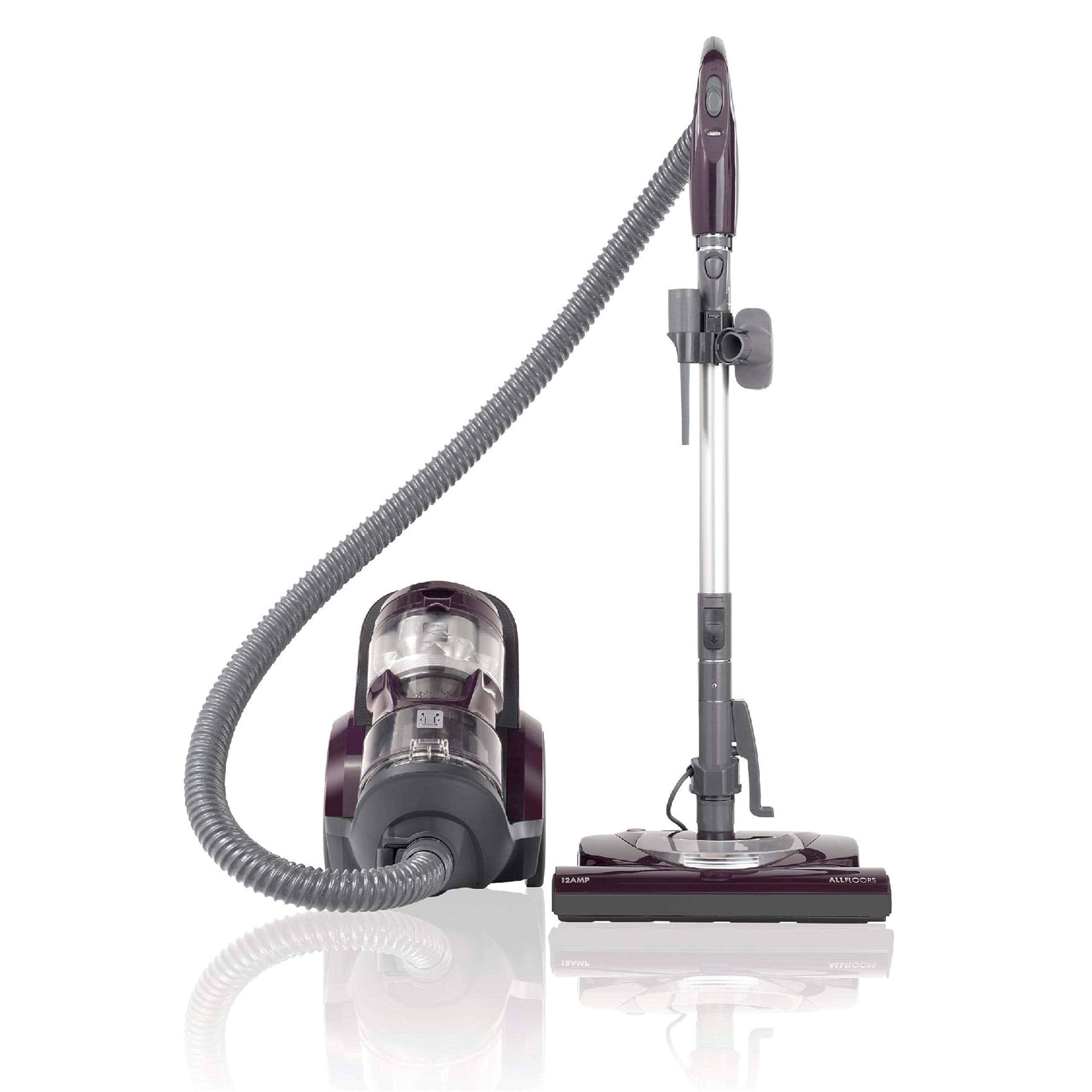 Friendly Lightweight Bagless Compact Canister Vacuum, HEPA, Extended Telescoping Wand, Purple