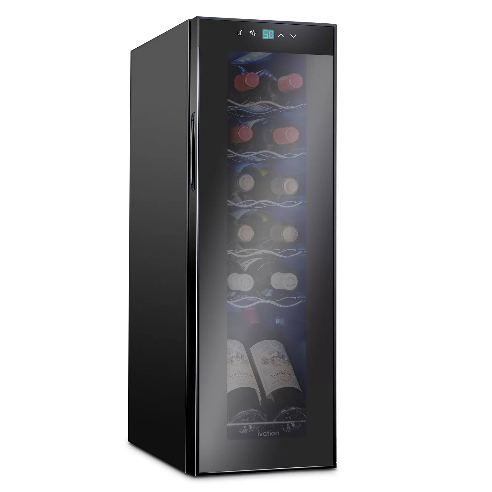 Ivation 9.9  width 12 Bottle Single Zone Freestanding Wine Refrigerator