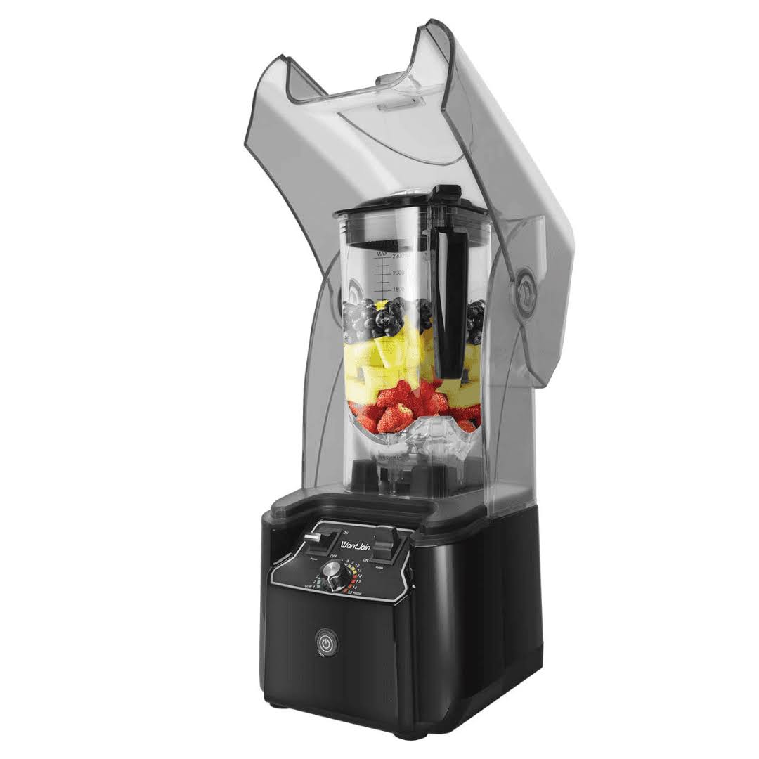 WantJoin Commercial Blender 2200W   Quiet Sound Enclosure, Powerful Professional-Grade, Self-Cleaning, Black