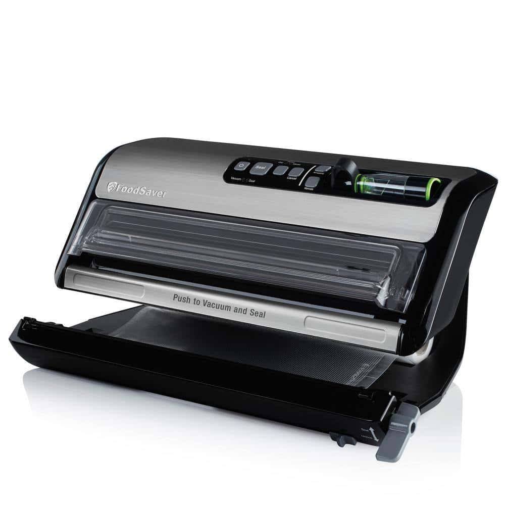 FoodSaver 2-in-1 Black/Stainless Steel Vacuum Sealer System with Starter Kit