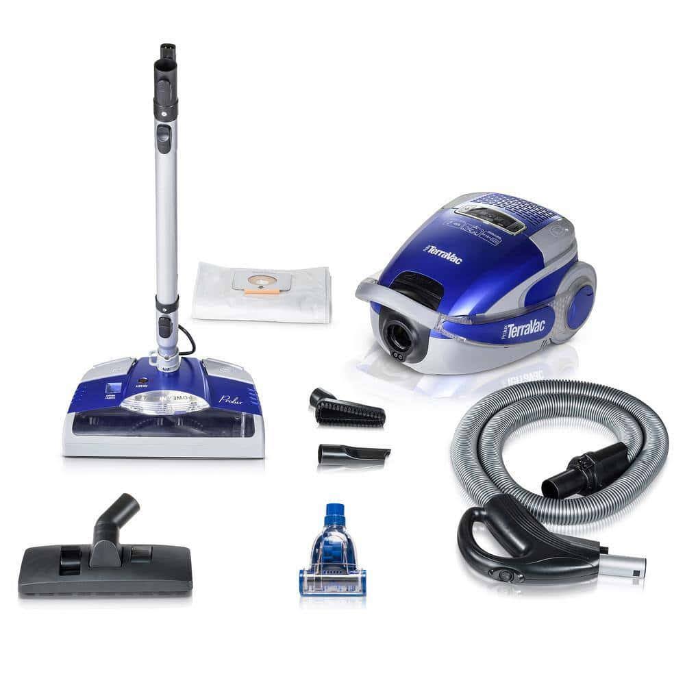 Blue TerraVac 5 Speed Quiet Vacuum Cleaner with Sealed HEPA Filter and Upgraded Blue Head
