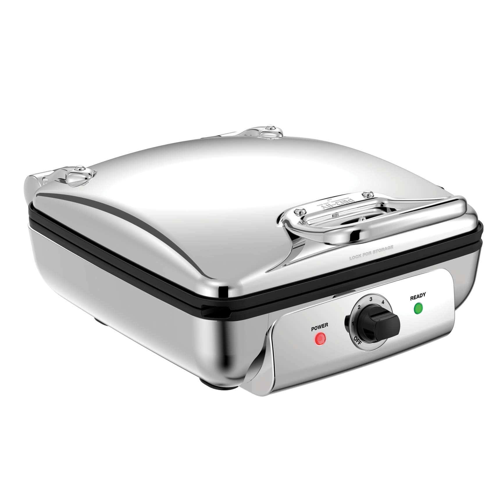 All-Clad Electrics Stainless Steel Waffle Maker 4 Section Nonstick, Upright Storage 1600 Watts 6 Browning Levels
