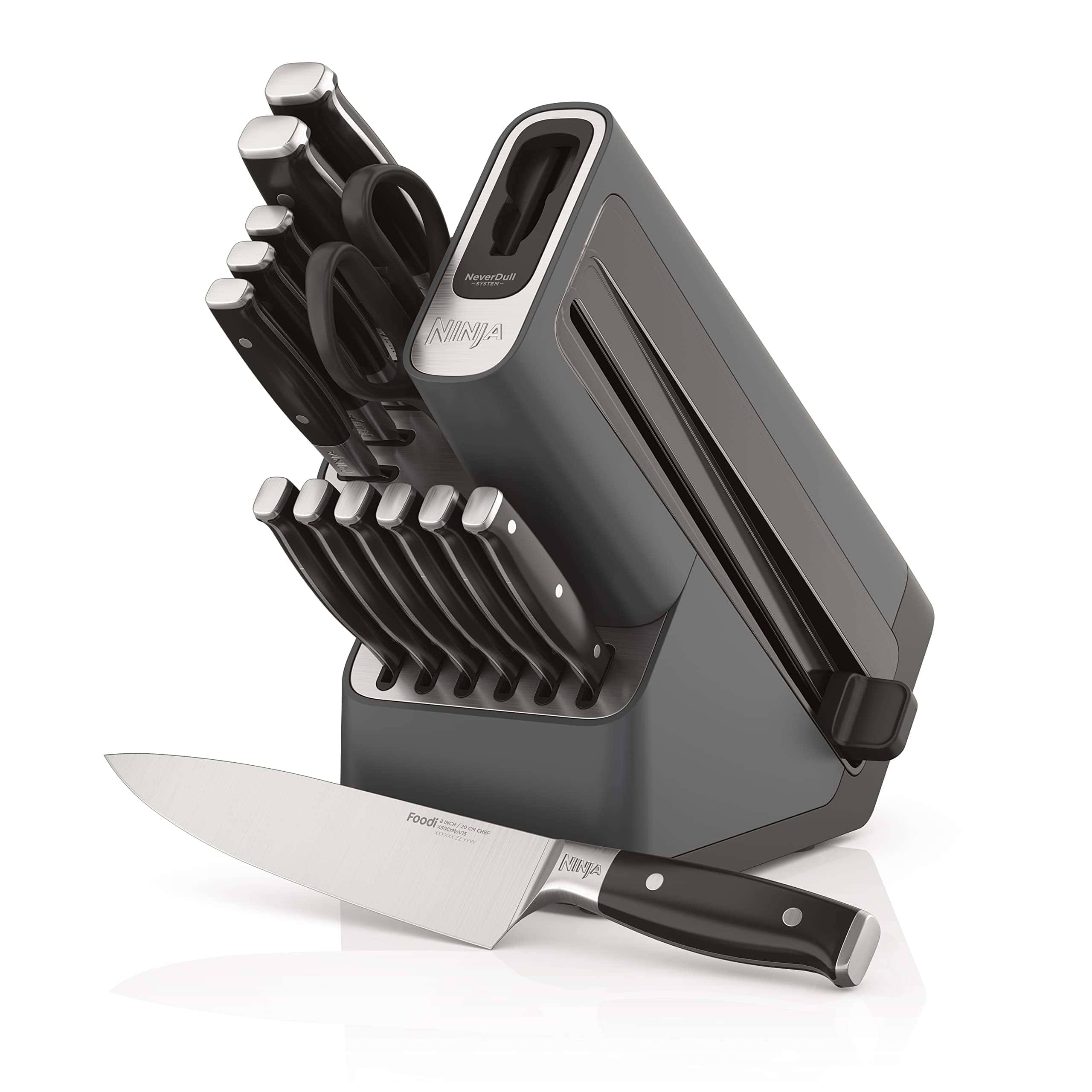 K32014 Foodi NeverDull Premium Knife System, 14 Piece Knife Block Set, Black