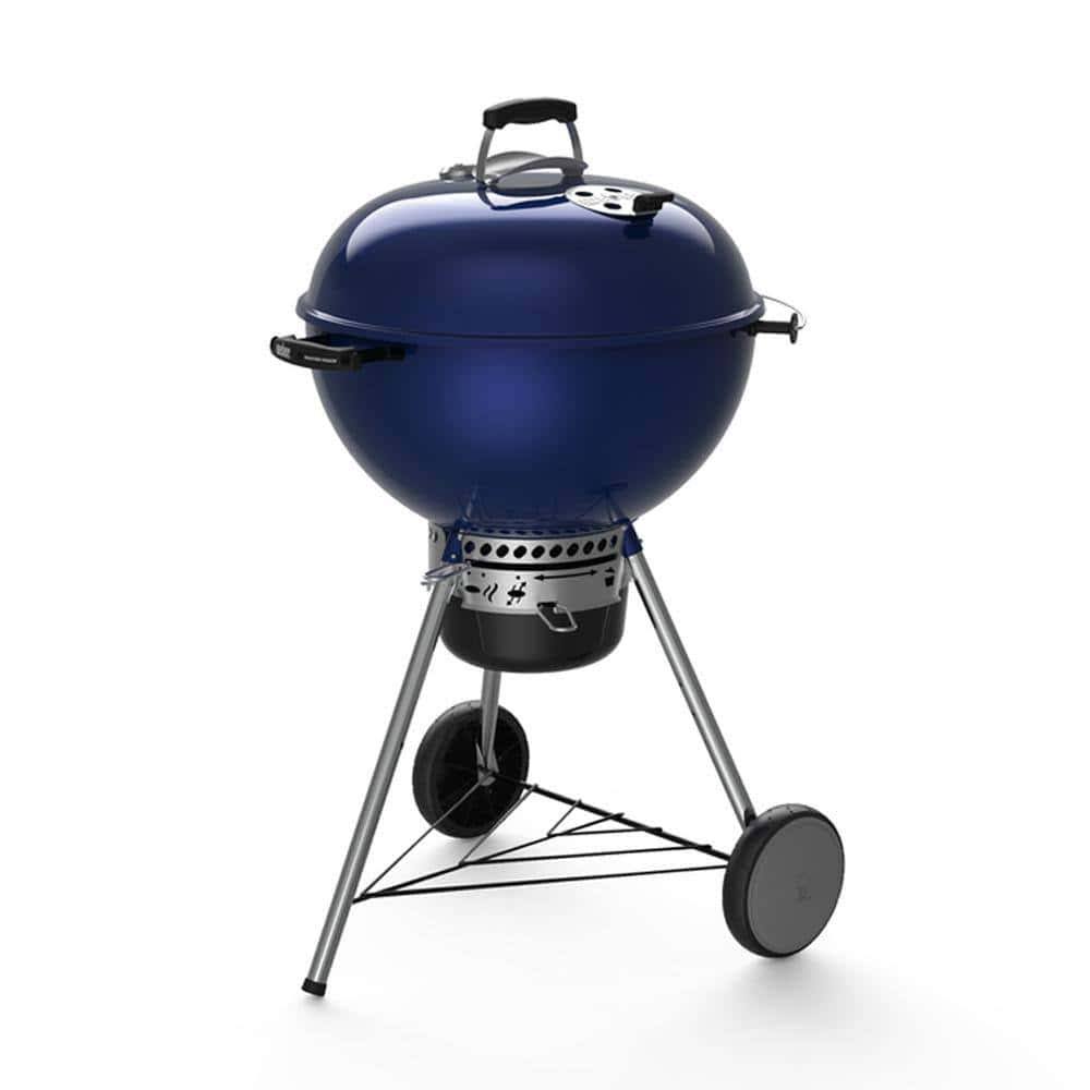 14516001 22 in. Master-Touch Charcoal Grill in Deep Ocean Blue with Built-In Thermometer