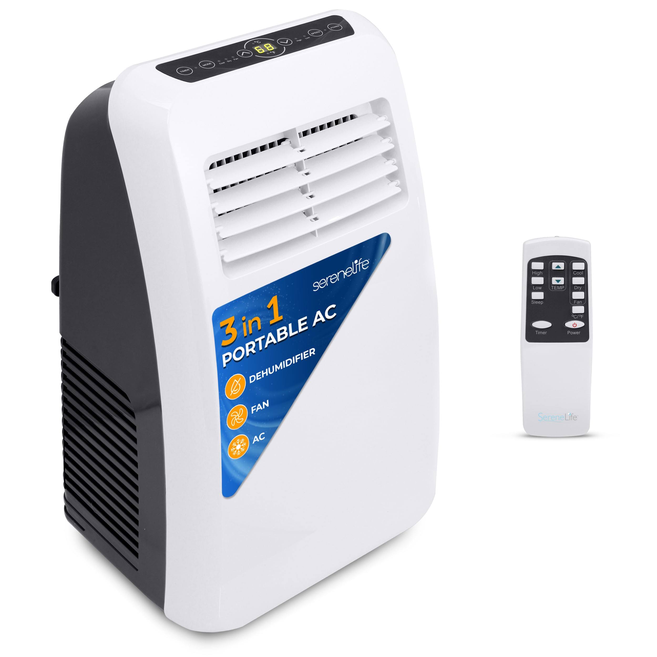 SereneLife 3-in-1 Portable Air Conditioner with Built-in Dehumidifier Function