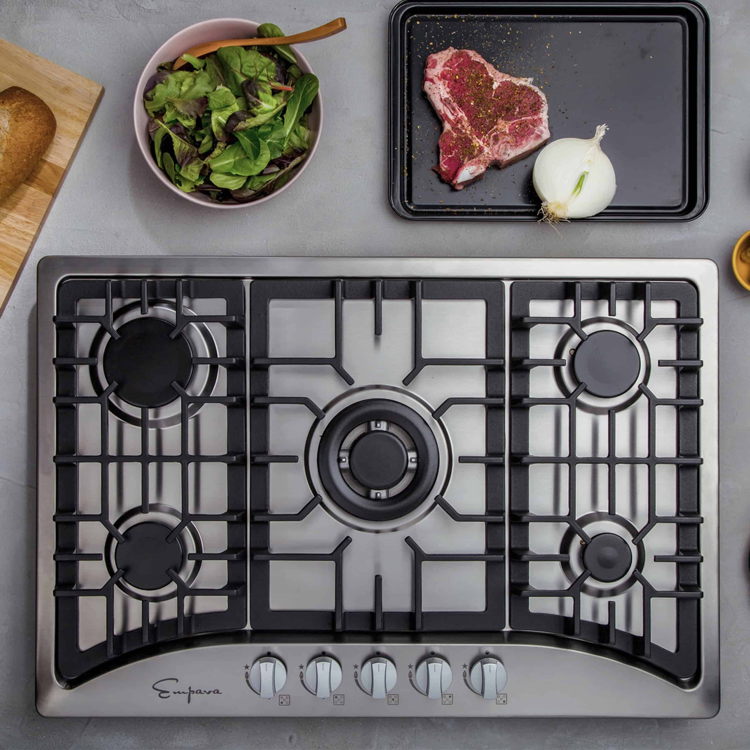 Empava 30  Natural Gas 5 Burner Cooktop with Dual Size Power Burner