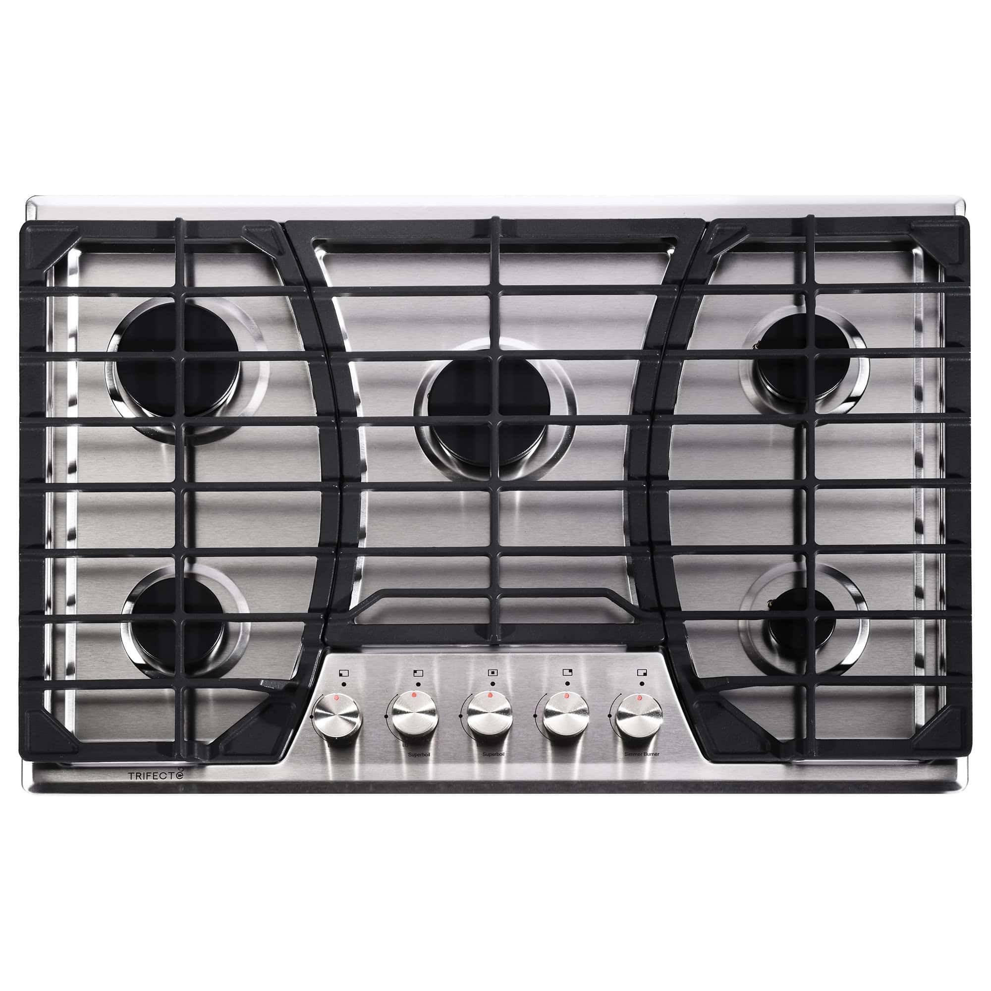 Trifecte 30  Gas 5 Burner Cooktop with Dual Size Power Burner