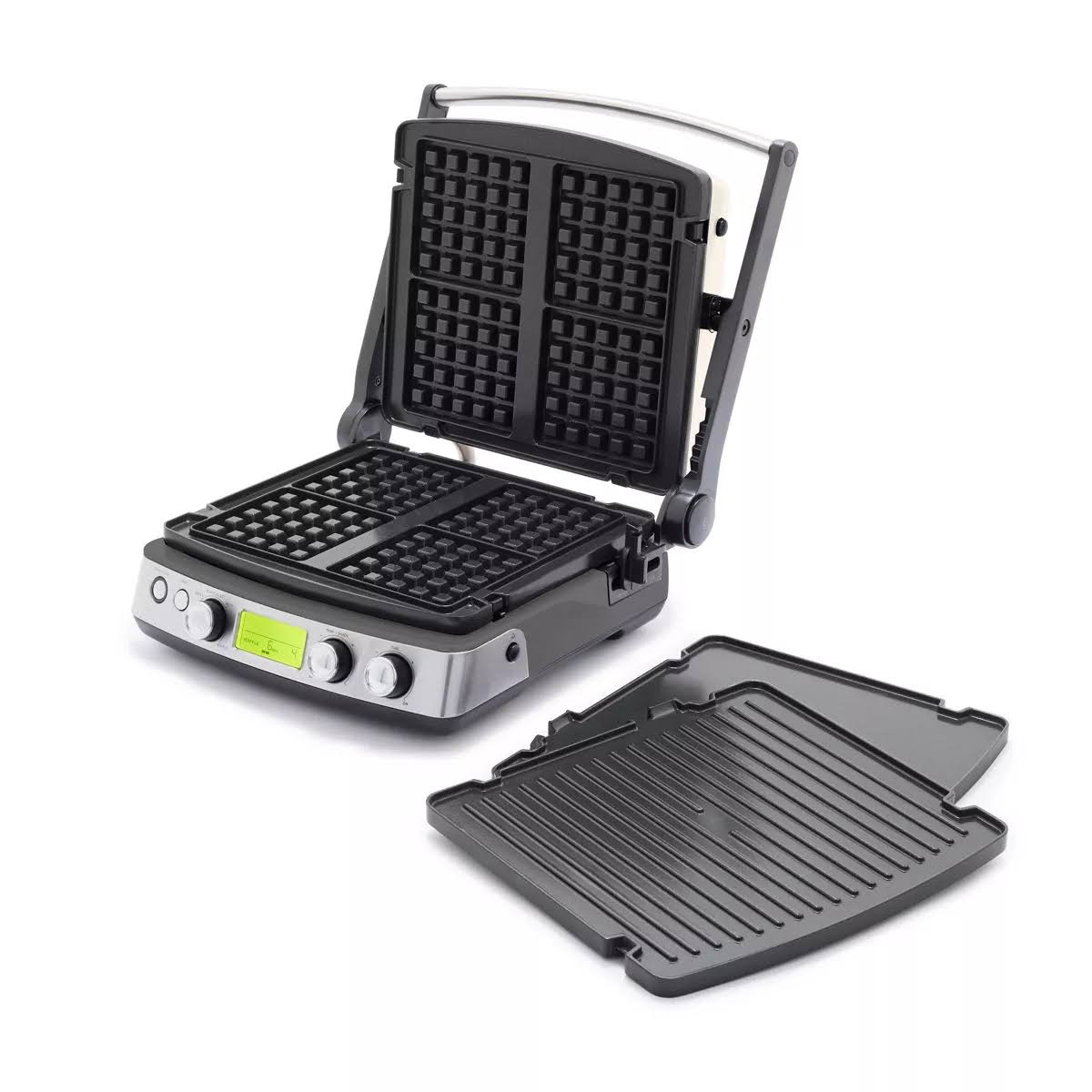 GreenPan Elite Indoor Ceramic Nonstick Multi Grill Griddle   Waffle Maker   Graphite Gray