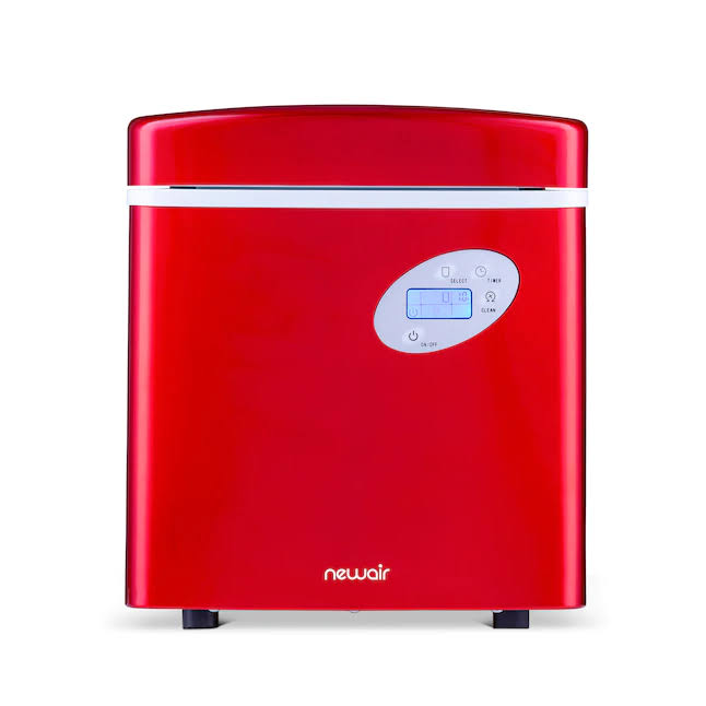 NewAir Portable Ice Maker 50 lb. Daily   Countertop Design   3 Size Bullet Shaped Ice   AI-215R   Red