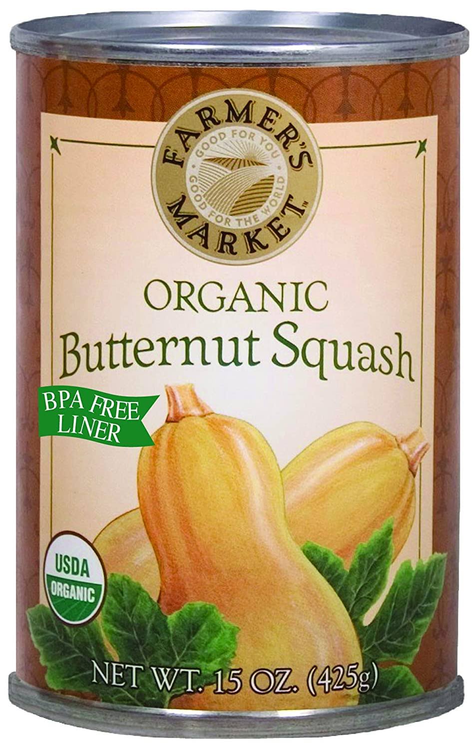 Farmer s Market Foods Canned Organic Butternut Squash Puree, 15-Ounce (Pack of 12)