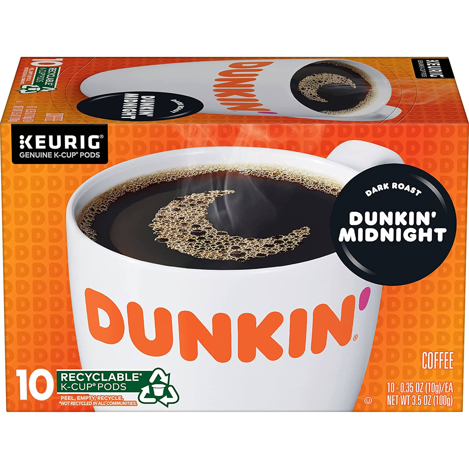 Dunkin’ Midnight Dark Roast Coffee, 60  K-Cup Pods