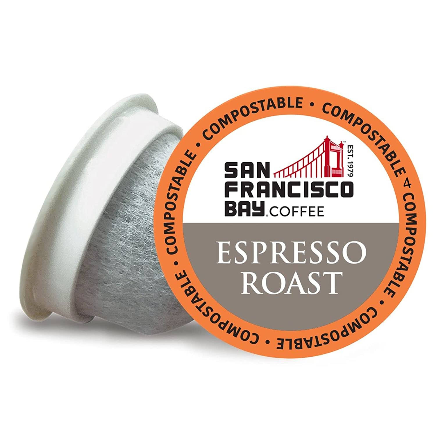 SAN FRANCISCO BAY Coffee Espresso Roast 120 Ct Dark Roast Compostable Coffee Pods, K Cup Compatible including  2.0 (Packaging May Vary)
