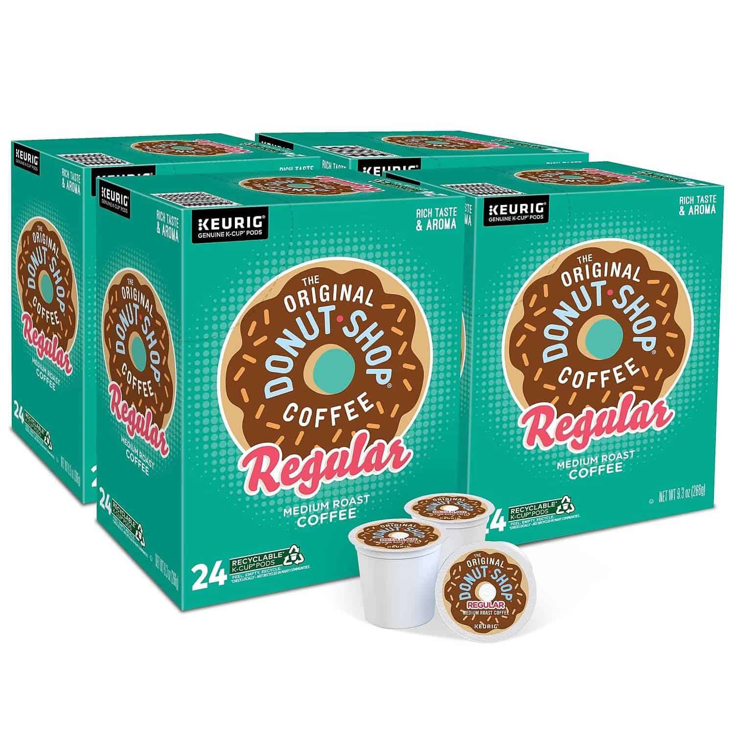 The Original Donut Shop Regular  Single-Serve K-Cup Pods, Medium Roast Coffee, 96 Count (4 Packs of 24)