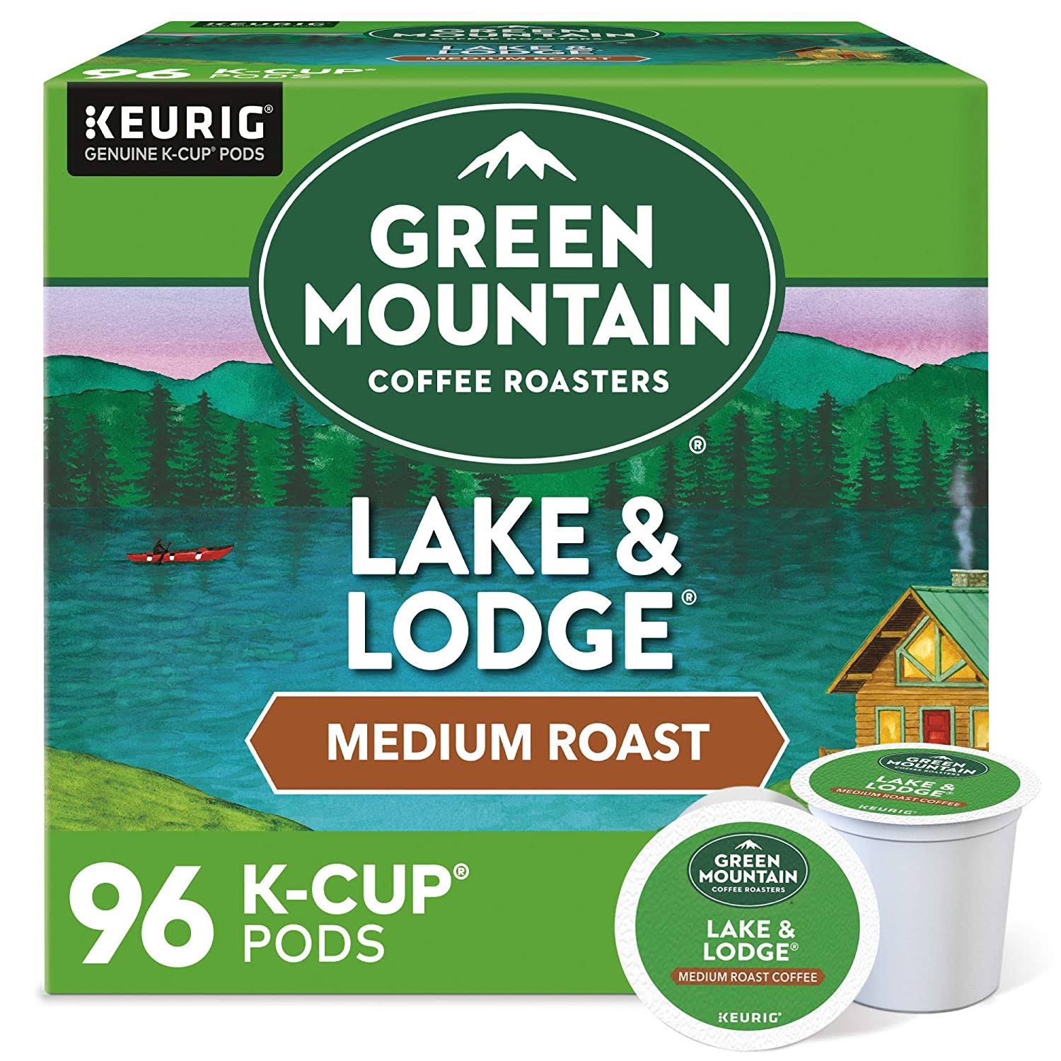 Green Mountain Coffee Roasters Lake   Lodge, Single-Serve  K-Cup Pods, Medium Roast Coffee Pods, 96 Count