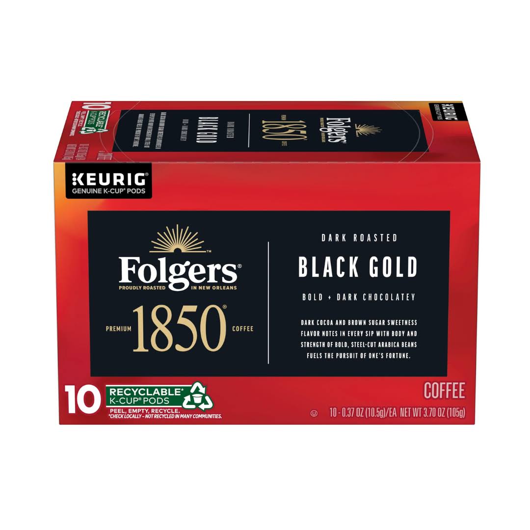Folgers 1850 Black Gold Dark Roast Coffee, 60  K-Cup Pods