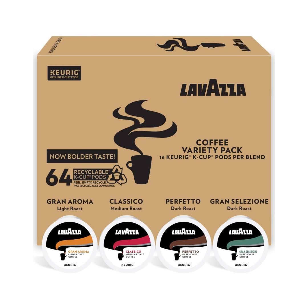 Lavazza Coffee K-Cup Pods Variety Pack for  Single-Serve Coffee Brewers, 64 Count , Value Pack