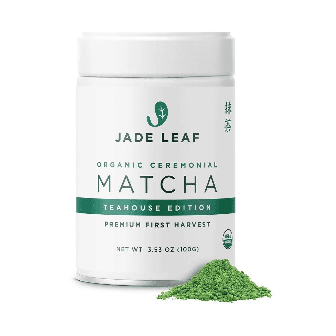 Jade Leaf Organic Ceremonial Grade Matcha Green Tea Powder   Teahouse Edition Premium First Harvest   Authentic Japanese Origin (3.53 Ounce Tin)
