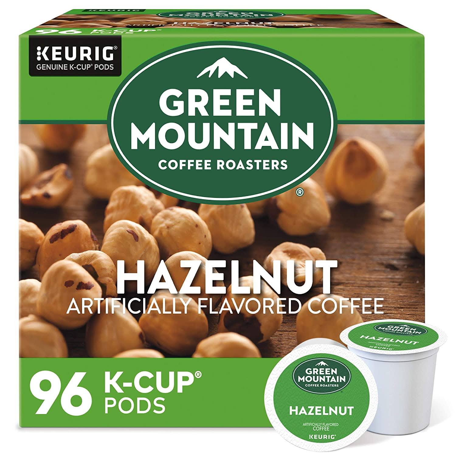 Green Mountain Coffee Roasters Hazelnut, Single-Serve  K-Cup Pods, Flavored Light Roast Coffee, 96 Count