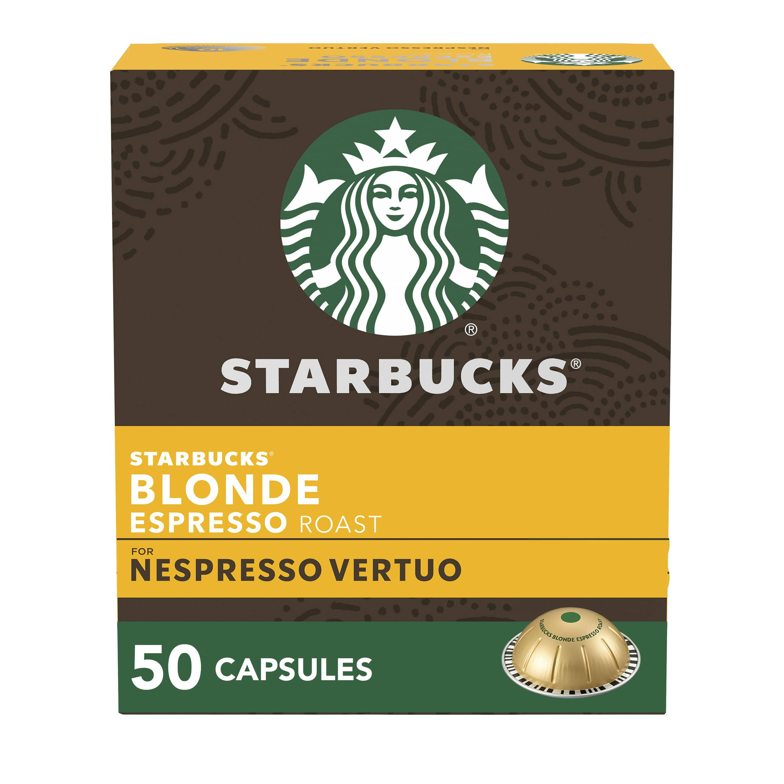 Starbucks by Nespresso Blonde Roast Espresso (50-count single serve capsules, compatible with  Line System)