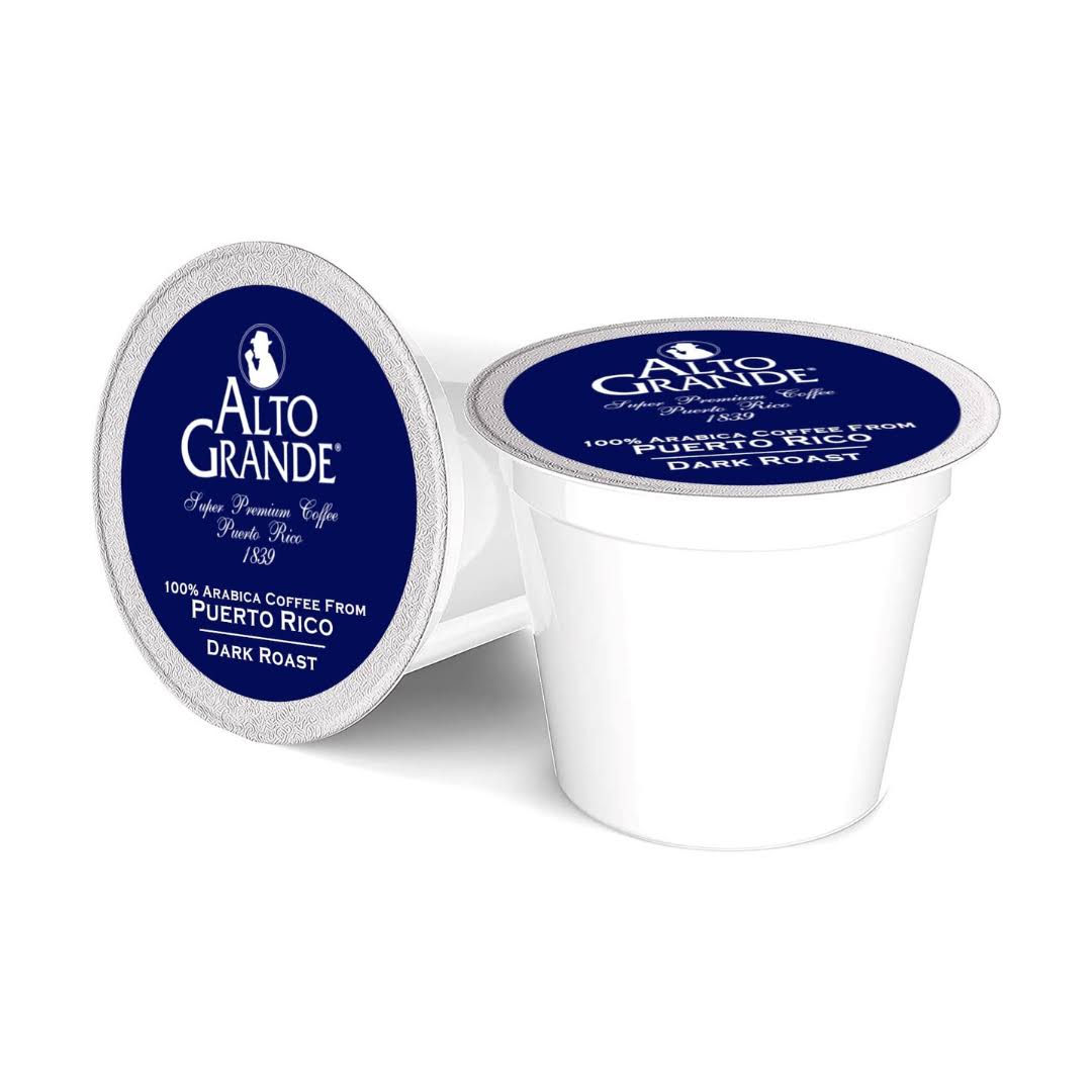 Alto Grande Ground Dark Roast Arabica Coffee Single-Serve Pods, 72 Count, Compatible with  K Cup Brewers