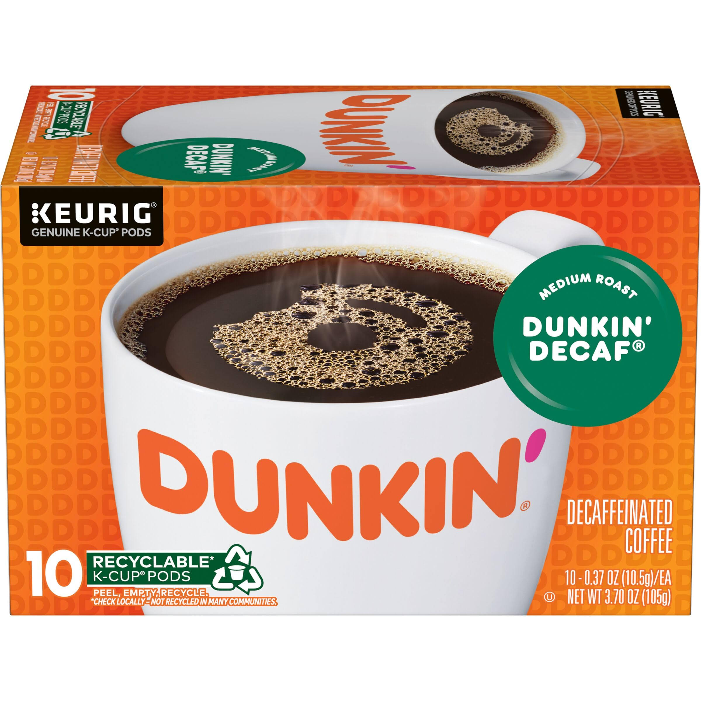Dunkin  Decaf Medium Roast Coffee, 60  K-Cup Pods