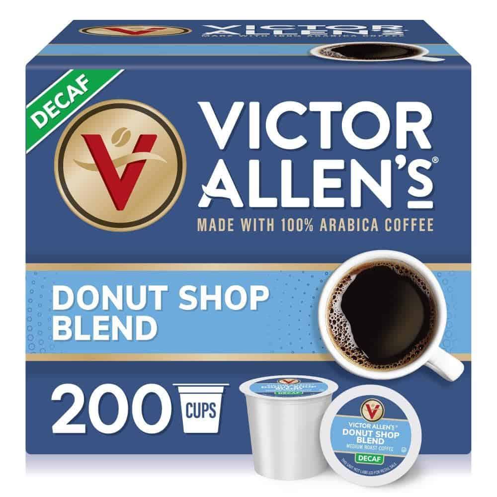 Victor Allen s Coffee Decaf Donut Shop Blend, Medium Roast, 200 Count, Single Serve Coffee Pods for  K-Cup Brewers