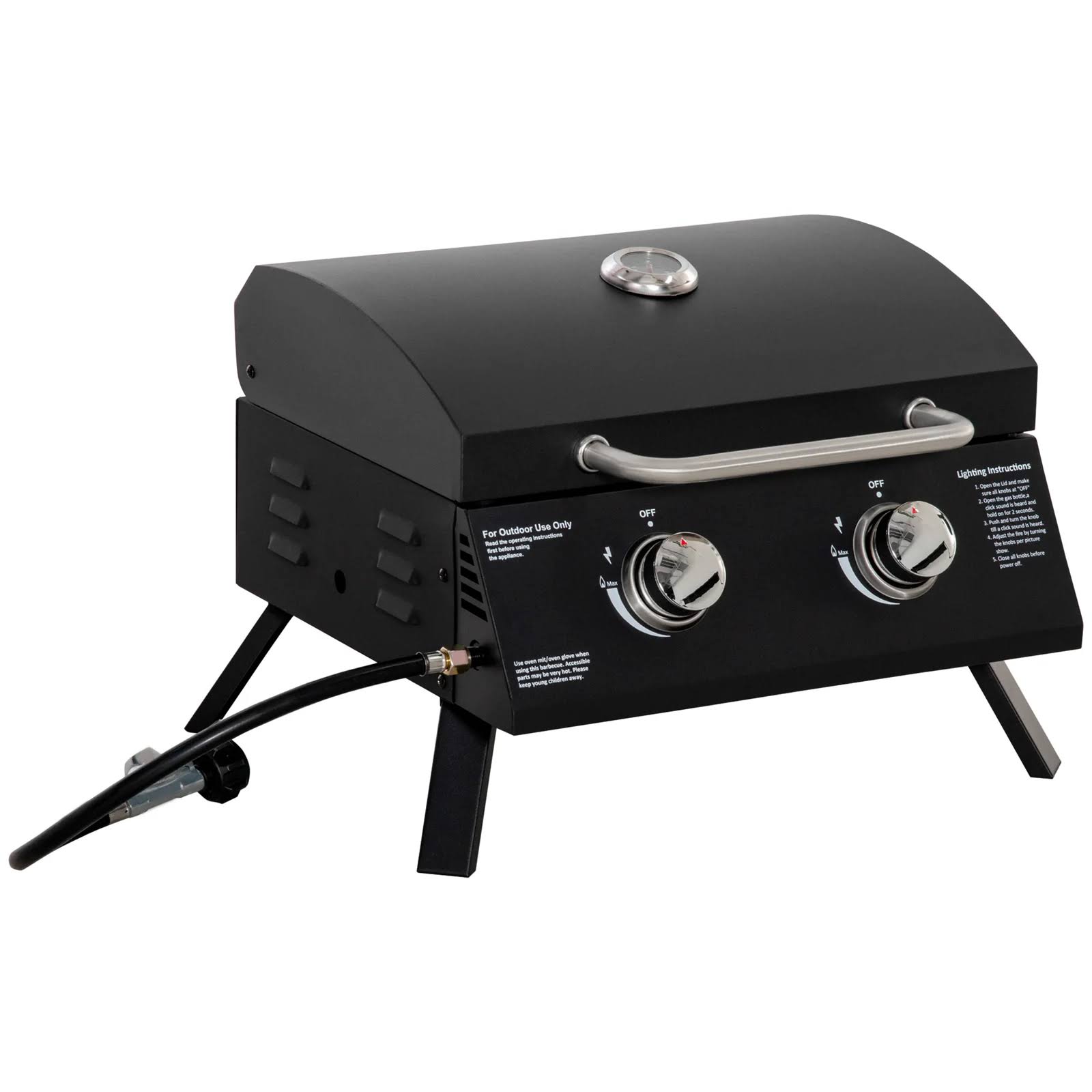 Outsunny 2   Burner Portable Liquid Propane 10000 BTU Gas Grill
