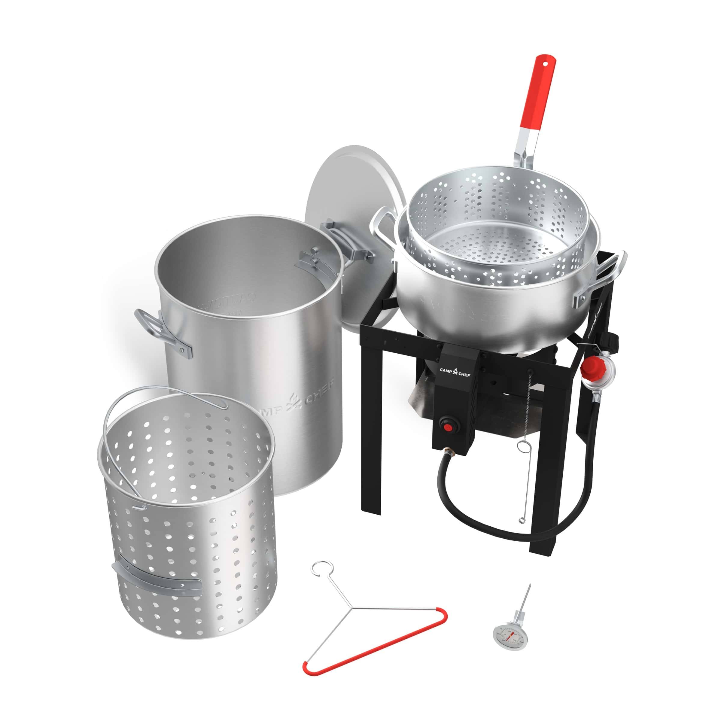 Camp Chef 30-qt Boil Pot and 10-qt Fry Pot with 1-Burner Propane Electronic Stainless Steel Jet Cooker