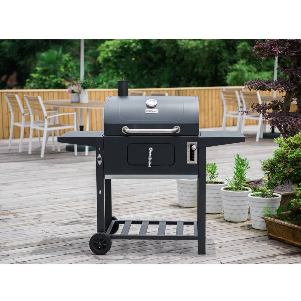 24  Barrel Charcoal Grill with Side Shelves