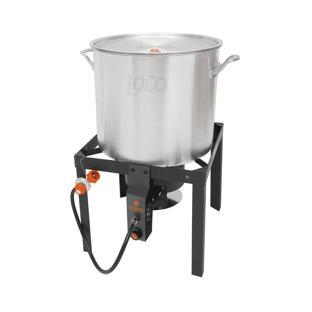 LoCo COOKERS 1-Burner Propane 20-lb Cylinder Electronic Stainless Steel Jet Cooker