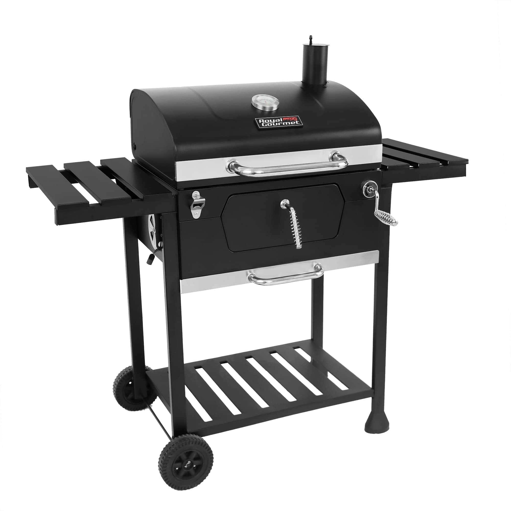 CD1824EN 24” Charcoal Grill Outdoor Smoker with Side Tables Backyard Griller Party BBQ Picnic Patio Cooking, Black