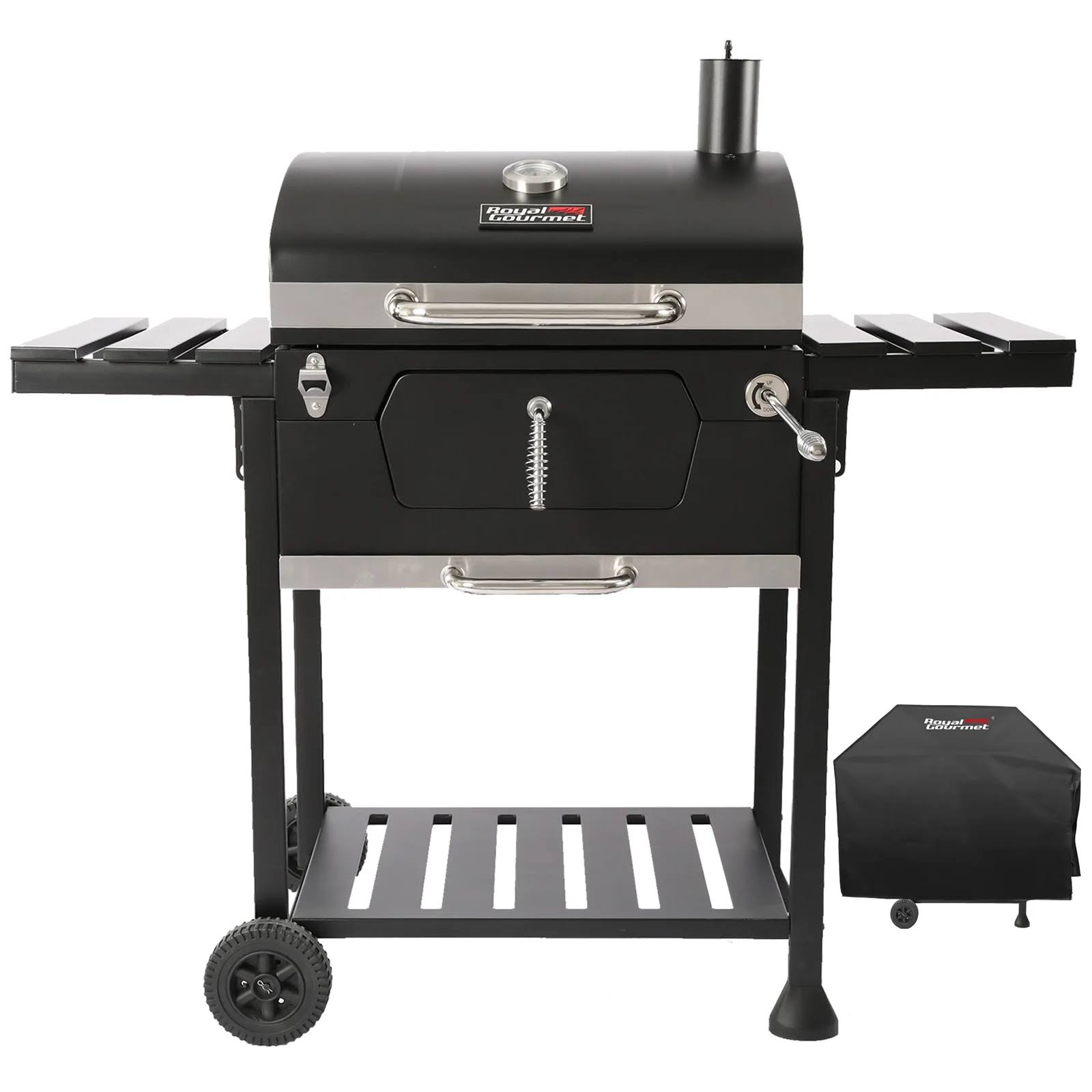 24  Crop Barrel Charcoal Grill with Side Shelf and Cover CD1824EC