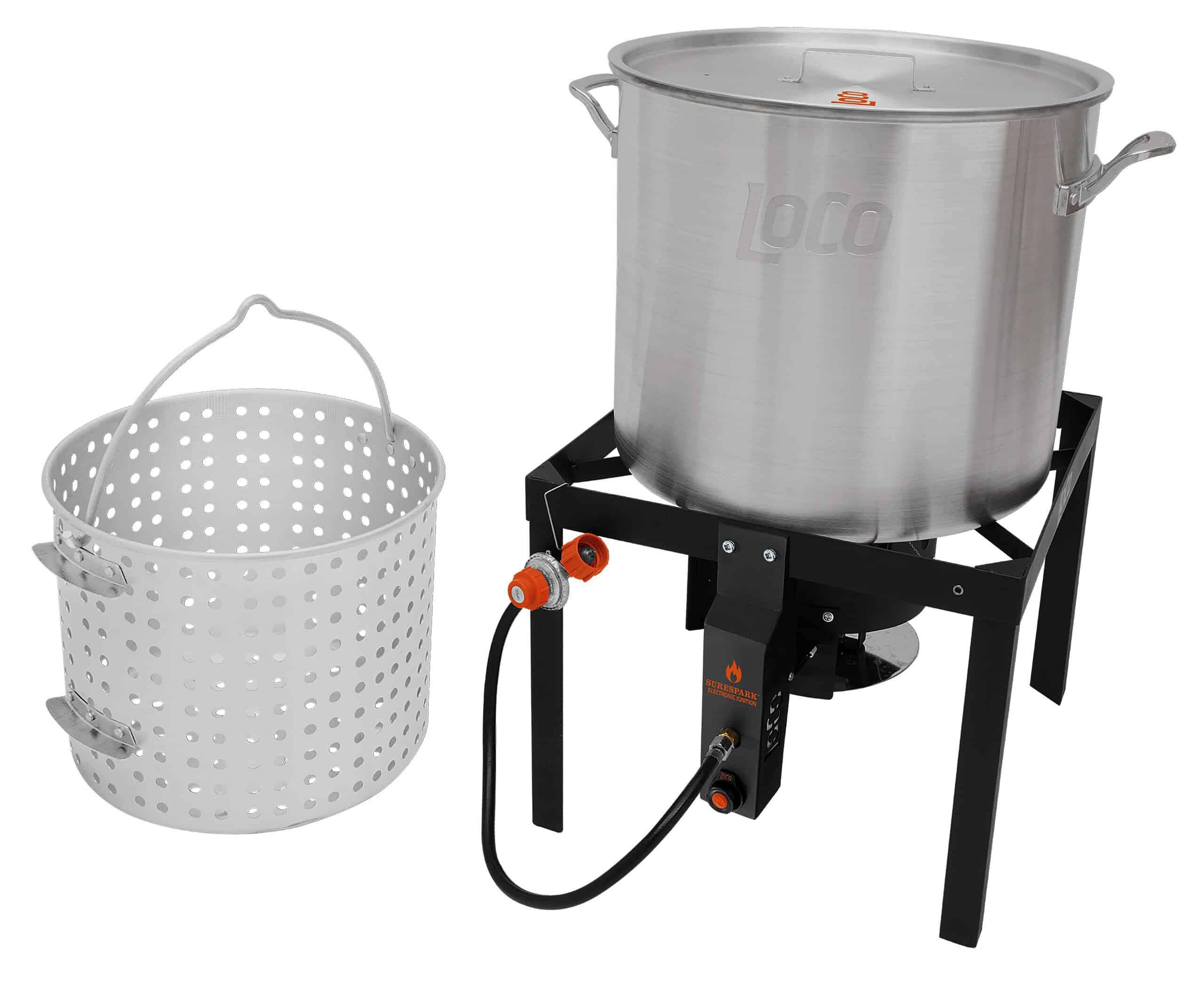 LoCo COOKERS Loco 80Qt kit 1-Burner Propane 20-lb Cylinder Electronic Stainless Steel Jet Cooker