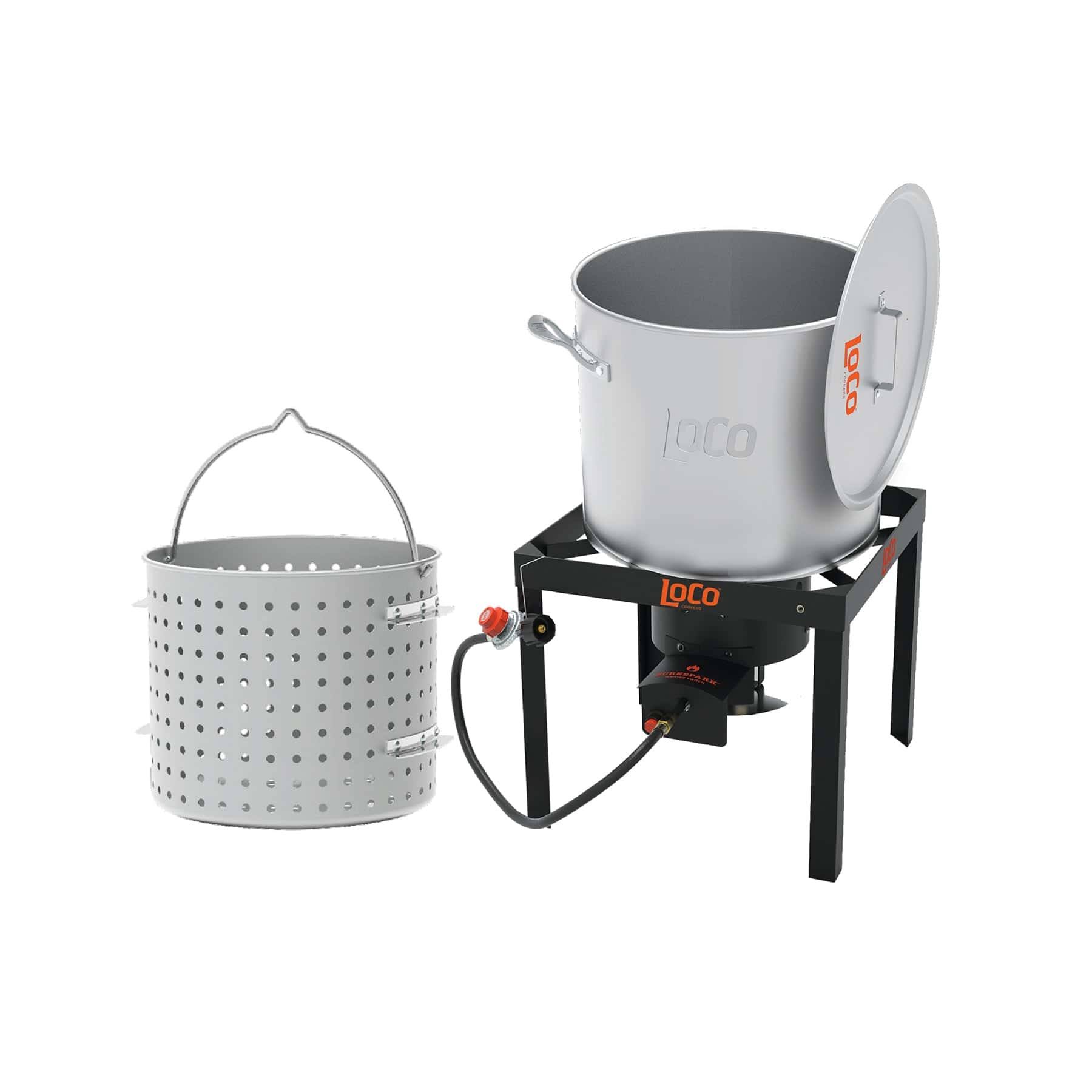 LoCo COOKERS 1-Burner Propane 20-lb Cylinder Electronic Stainless Steel Jet Cooker