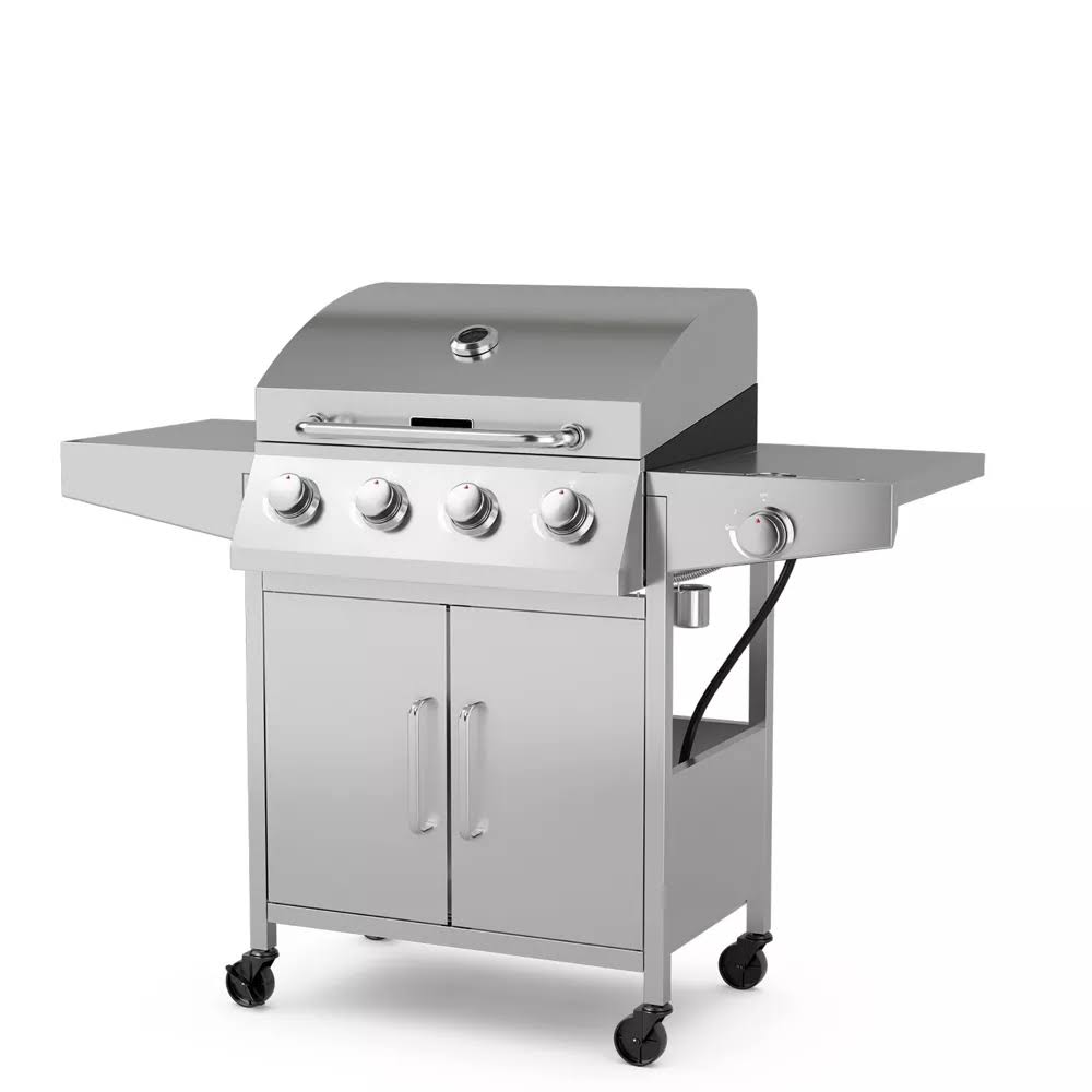5-Burner Propane Gas BBQ Grill withSide Burner,Thermometer,Prep Table 50000 BTU