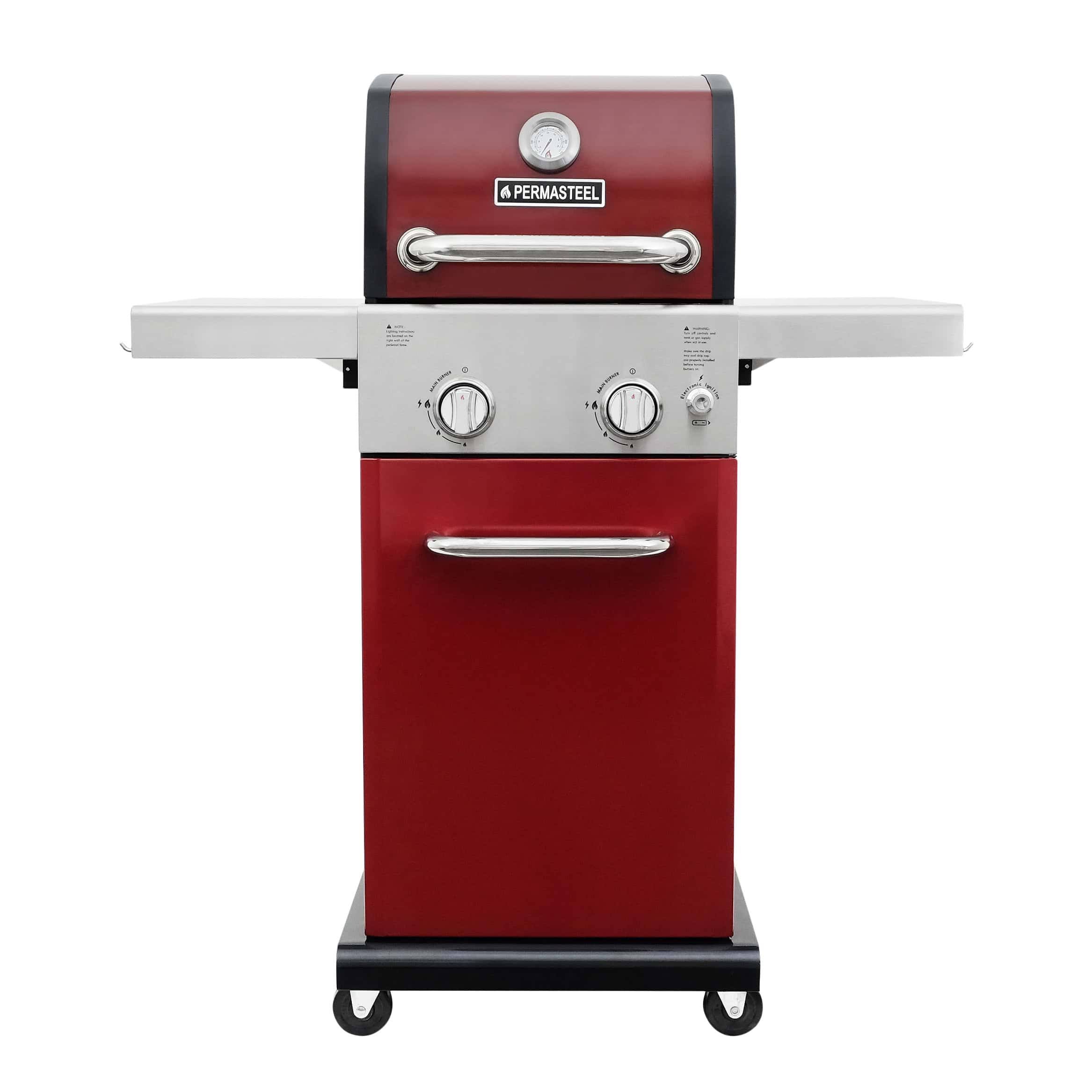 Permasteel Red 2-Burner Liquid Propane Gas Grill