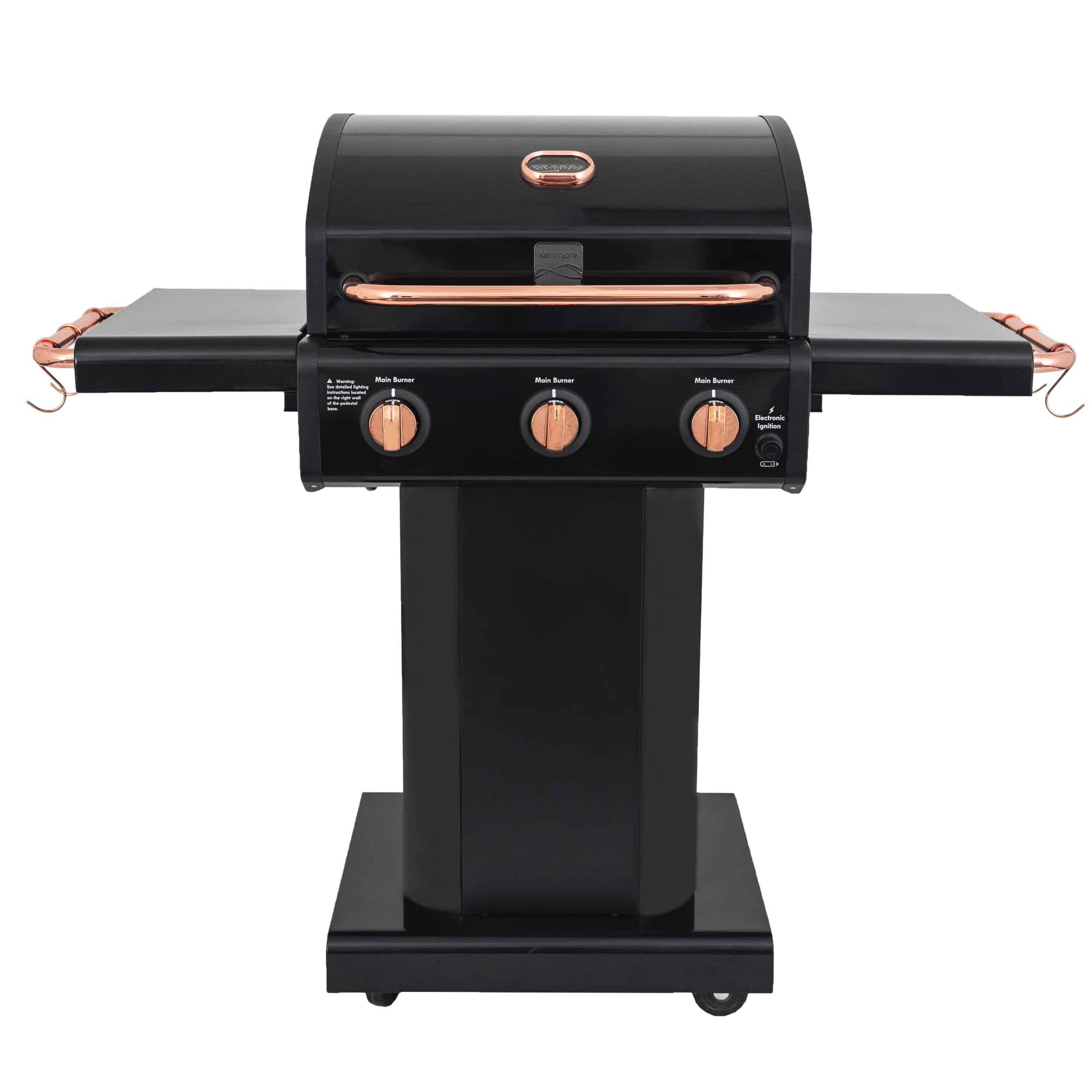 Black with Copper Accent 3-Burner Liquid Propane Gas Grill
