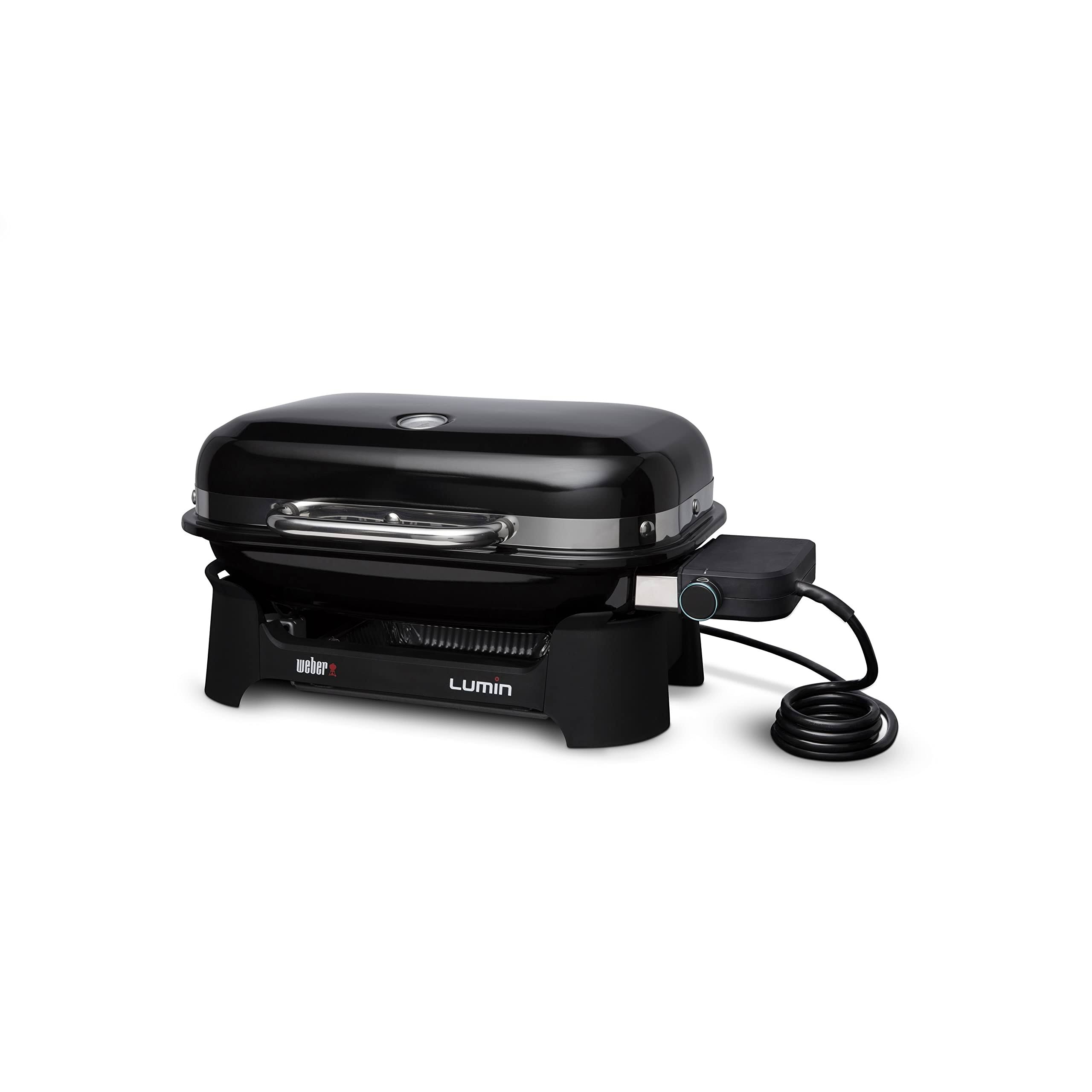 Lumin Compact Outdoor Electric Barbecue Grill, Black