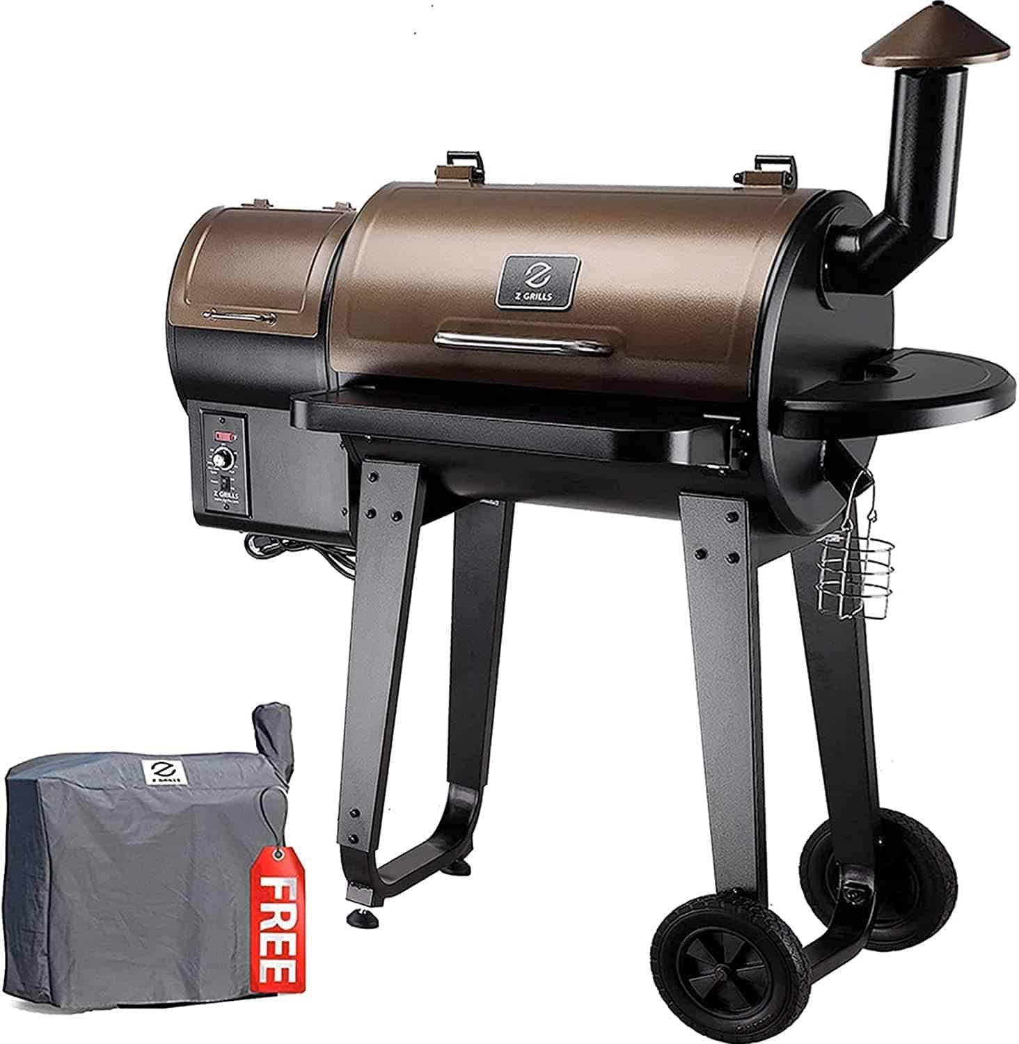 Z GRILLS ZPG-450A 2023 Upgrade Wood Pellet Grill   Smoker 6 in 1 BBQ Grill Auto Temperature Control, 450 Sq in Bronze