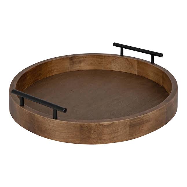 Kate and Laurel 15.5-in x 15.5-in Rustic Brown Decorative Trays
