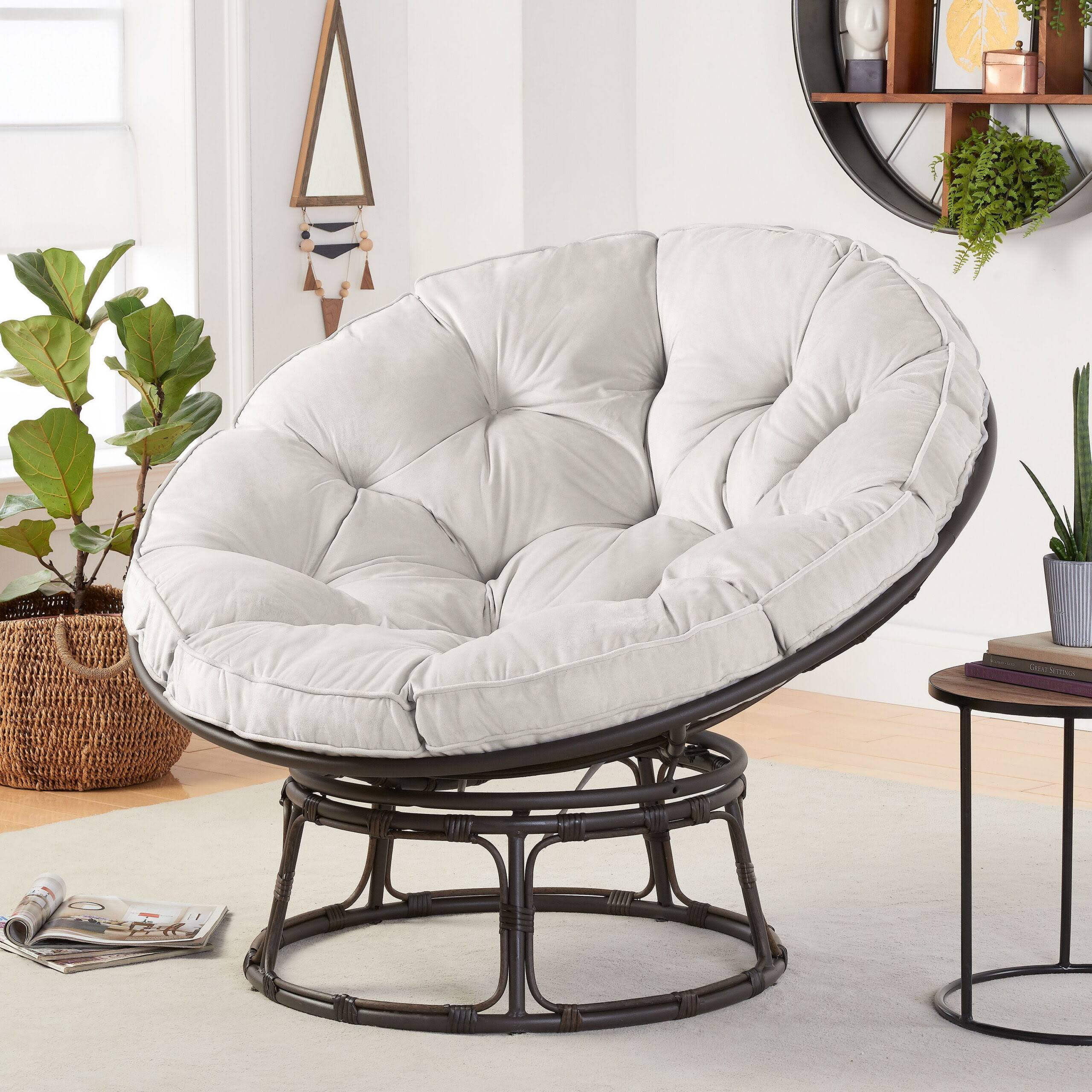 Better Homes   Gardens Papasan Chair 46  Wide, Pumice Gray, Upholstery